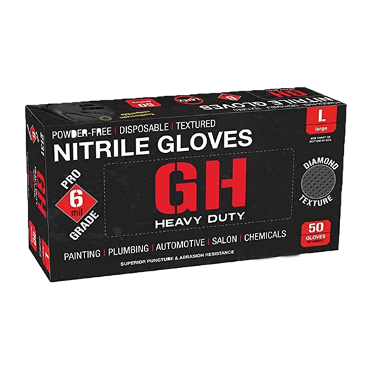 Diamond Grip Texture Black Nitrile Disposable Gloves